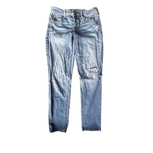 American Eagle Outfitters Womens Boy Jean‎ Blue Distressed Size 2